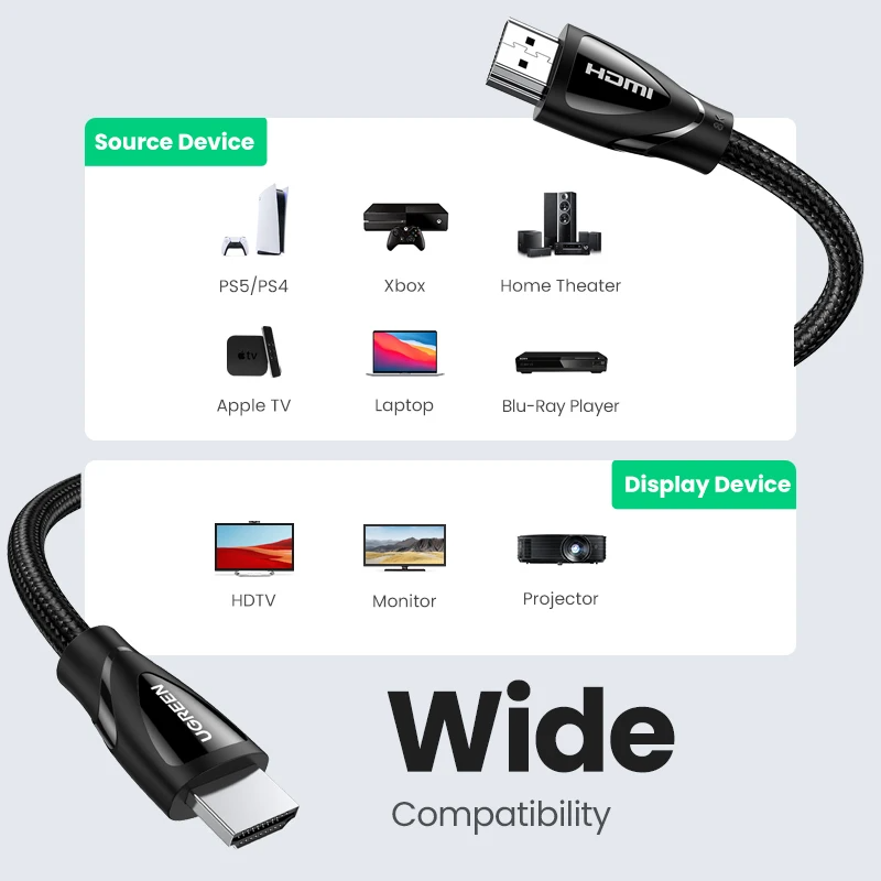 UGREEN HDMI Cable 2.1 4k 8k 48Gbps HD135 PVC Delicate Model 05