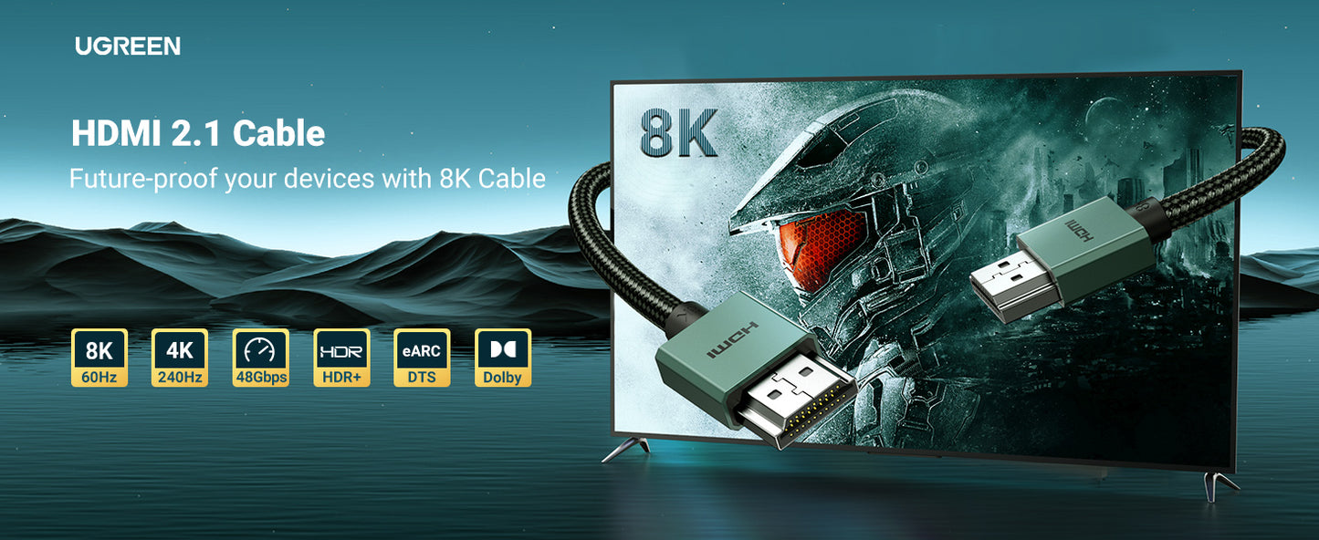 UGREEN HDMI Cable 2.1 4k 8k 48Gbps HD155 08