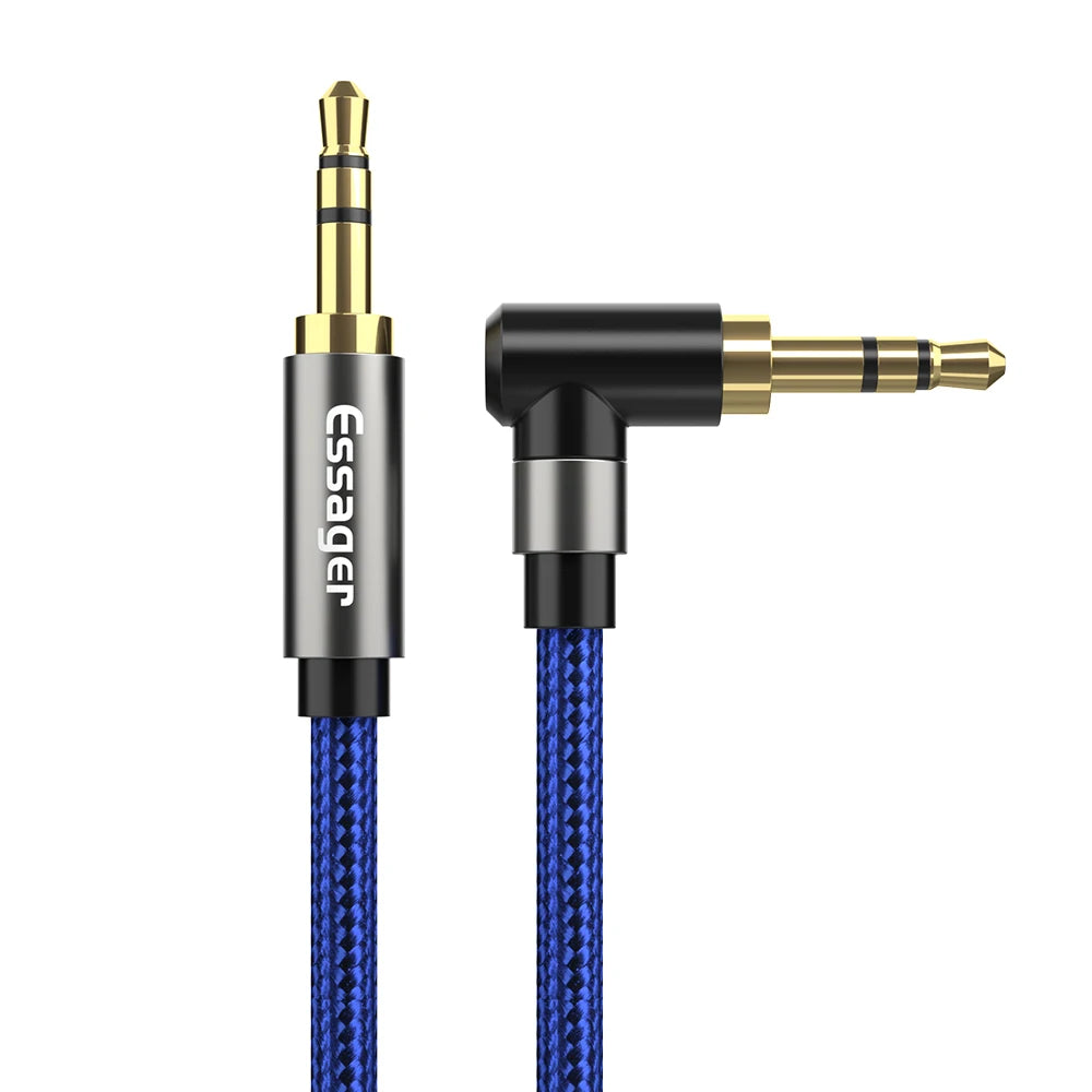 Essager Aux Cable Male to Male 90 Degree 02 Blue