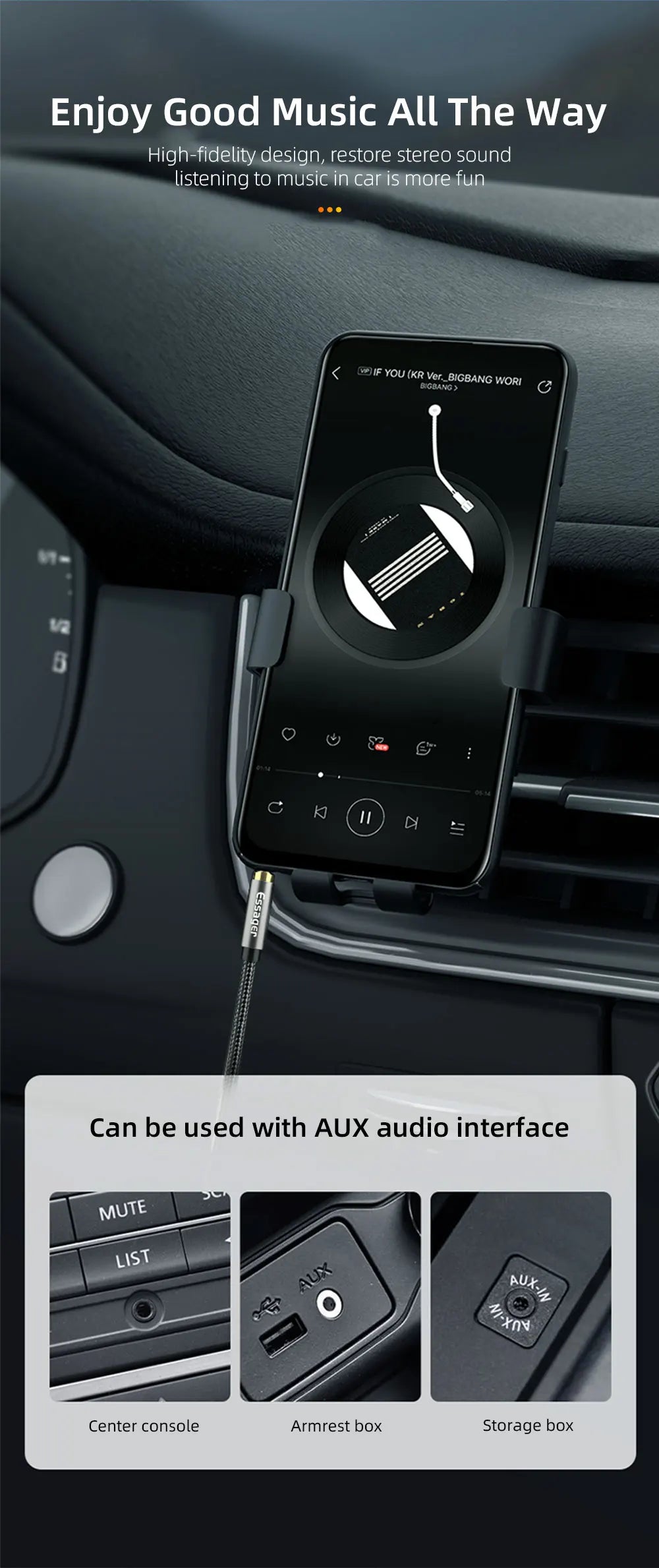 Essager Aux Cable Male to Male 90 Degree 12