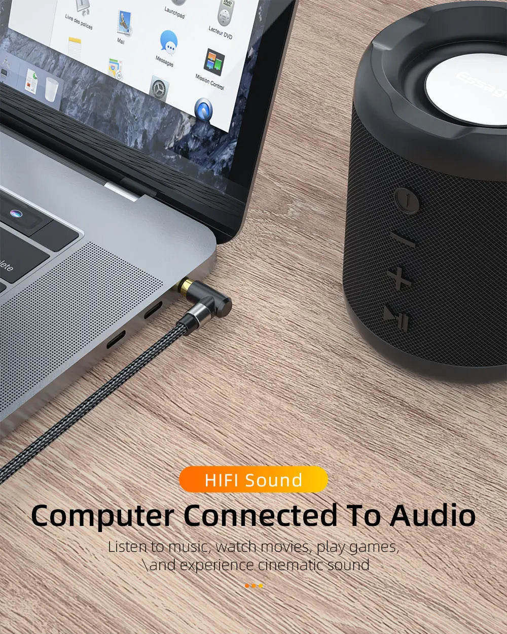 Essager Aux Cable Male to Male 90 Degree 13