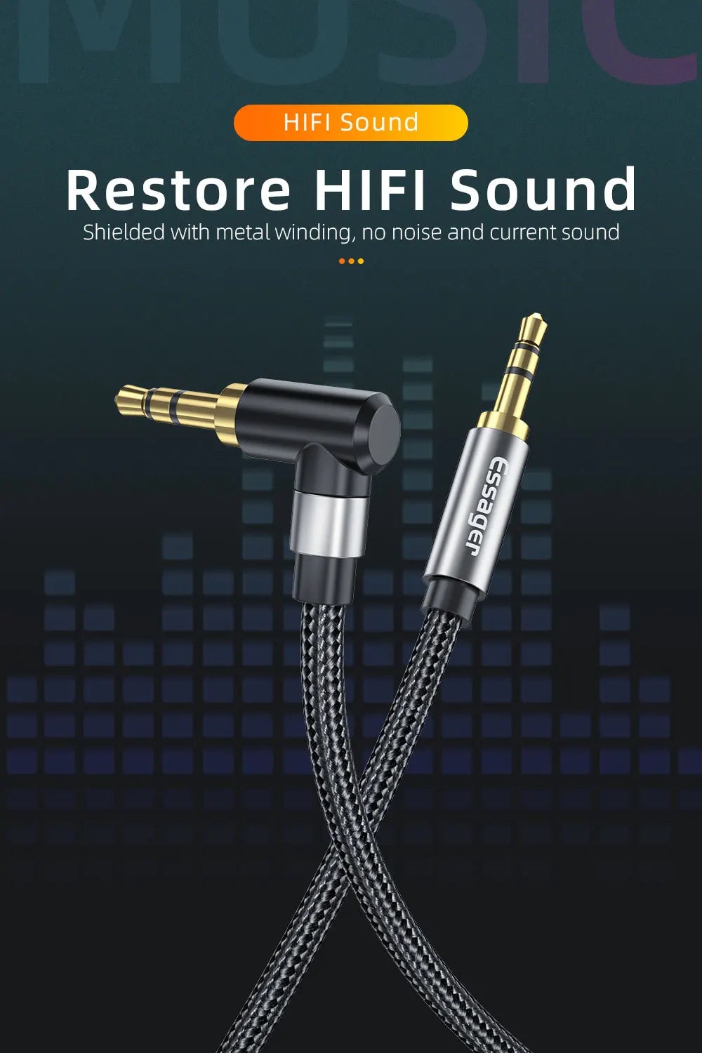 Essager Aux Cable Male to Male 90 Degree 14