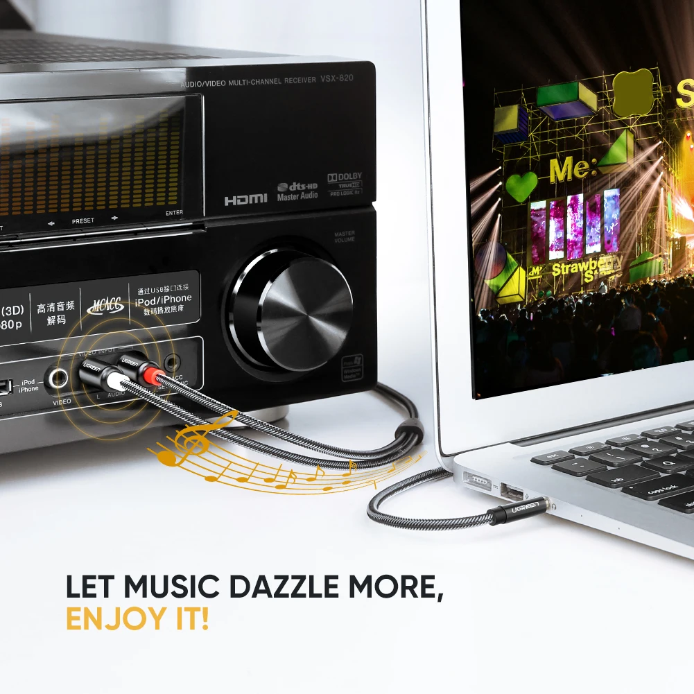 UGREEN RCA to AUX Aluminium Shell Braided Wire 03